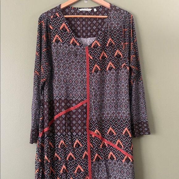 Soft Surroundings Mercado Long Sleeve Sequin Embroidered Boho Dress Sz PXL - Picture 3 of 9